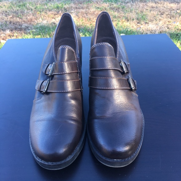 Naturalizer Buckle Leather Heel Loafer Sz 11 - Picture 5 of 6